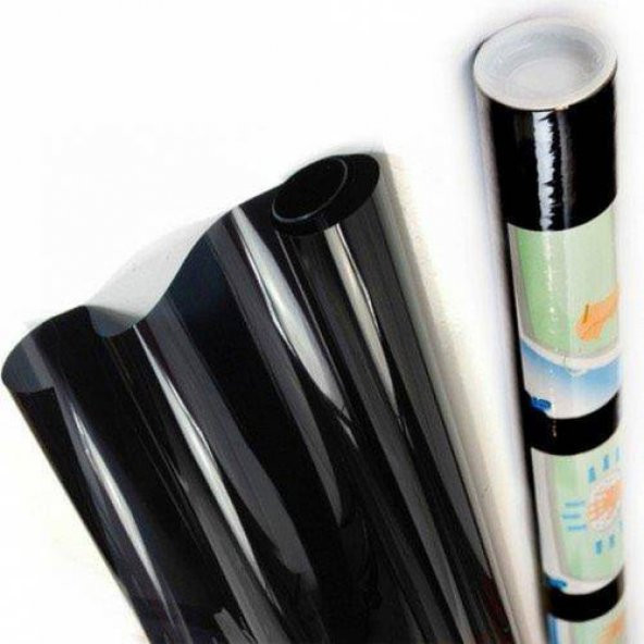 Çizilmez Süper Koyu Siyah Cam Filmi Koyu Ton 100 cm x 5 metre Dark Black Yüzde 5 - 3