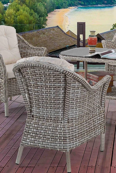 Orkide Rattan Bahçe Mobilya Takımı | 2+1+1+Masa | Rehome - 12