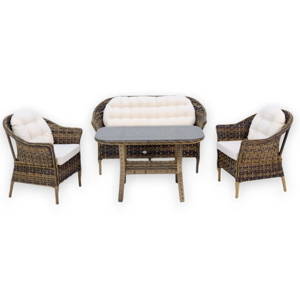 Orkide Rattan Bahçe Mobilya Takımı | 2+1+1+Masa | Rehome - 5