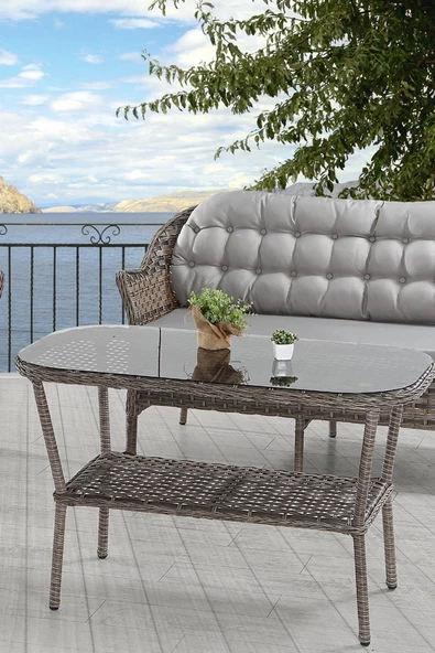 Orkide Rattan Bahçe Mobilya Takımı | 2+1+1+Masa | Rehome - 9