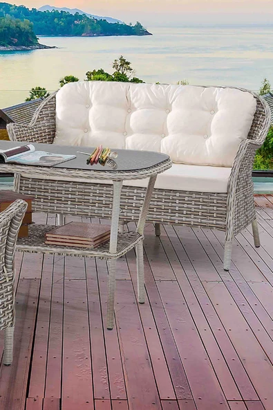 Orkide Rattan Bahçe Mobilya Takımı | 2+1+1+Masa | Rehome - 11