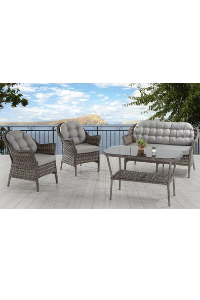 Orkide Rattan Bahçe Mobilya Takımı | 2+1+1+Masa | Rehome - 2