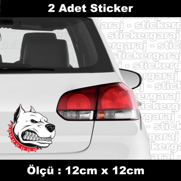 pitbull köpek saldırgan sticker etiket - araba kask motosiklet laptop tablet pc atv uyumlu sticker 2 adet