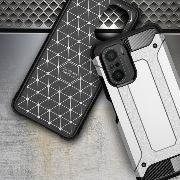 KNY Xiaomi Redmi K40 Pro Plus Kılıf Ultra Korumalı Çift Katmanlı Armour Case Gold - 3