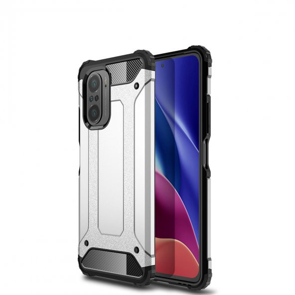 KNY Xiaomi Mi 11X Pro Kılıf Ultra Korumalı Çift Katmanlı Armour Case Gri