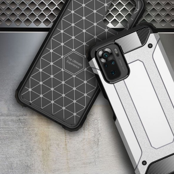 KNY Xiaomi Redmi Note 10S Kılıf Ultra Korumalı Çift Katmanlı Armour Case Rose Gold - 2