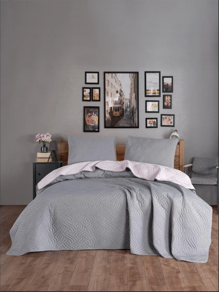 Colors & Colors Dilara çift kişilik yatak örtüsü seti 220*240 Gri /a gri