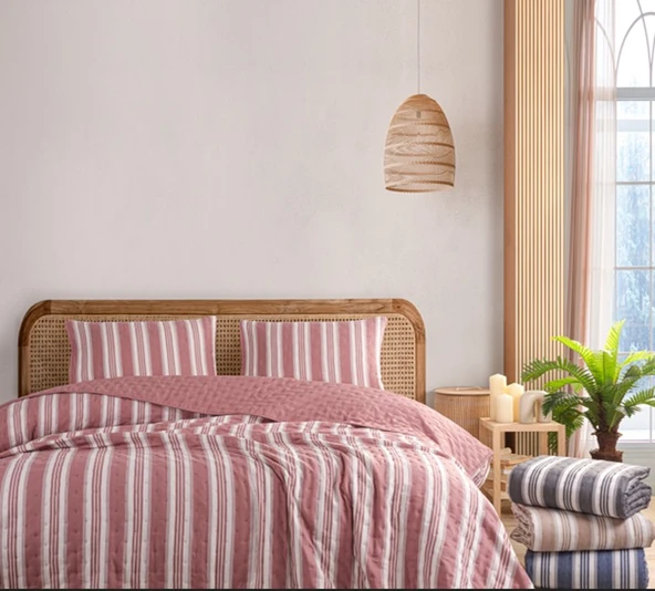 Colors & Colors Tuana Çift Kişilik Yatak Örtüsü Seti 220*240 İndigo