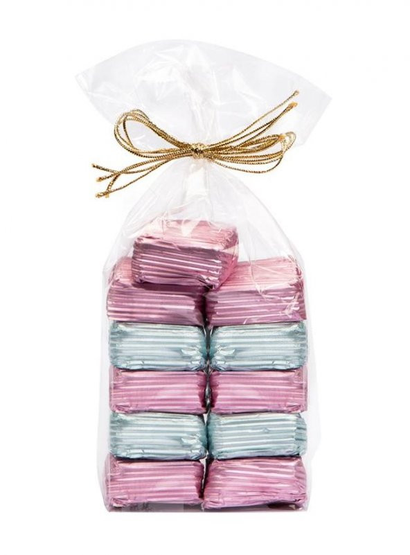 Melodi Yaldızlı Fındık  Üzüm Sütlü Çikolata Pembe - Mavi 500 gr