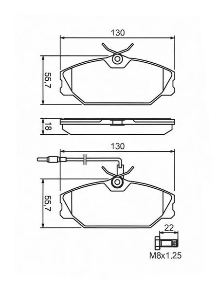 Mga Renault Espace II 1991-1996 Geniş Tip Ön Fren Balatası Takım - 2