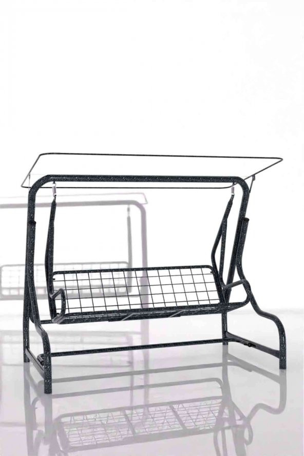 Egzotik 3 Kişilik Bahçe Salıncağı Balkon Teras Salıncak  Gümüş - 5