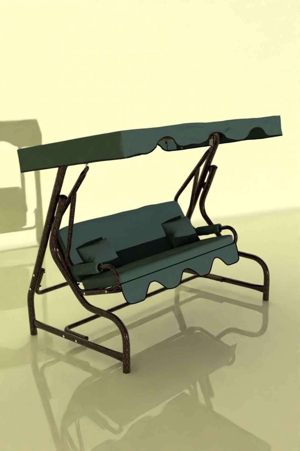 Naturel 3 Kişilik Bahçe Salıncağı Balkon Teras Salıncak  Bakır - 3