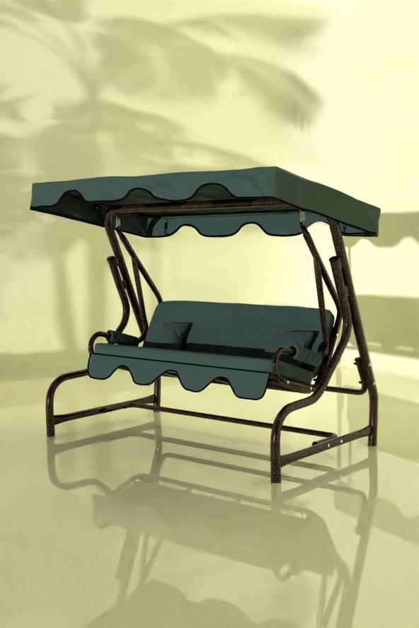 Naturel 3 Kişilik Bahçe Salıncağı Balkon Teras Salıncak  Bakır