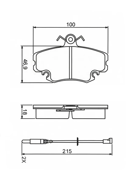 Mga Renault Clio I, II 1990-2004 Dar Tip Ön Fren Balatası Takım - Resim 2