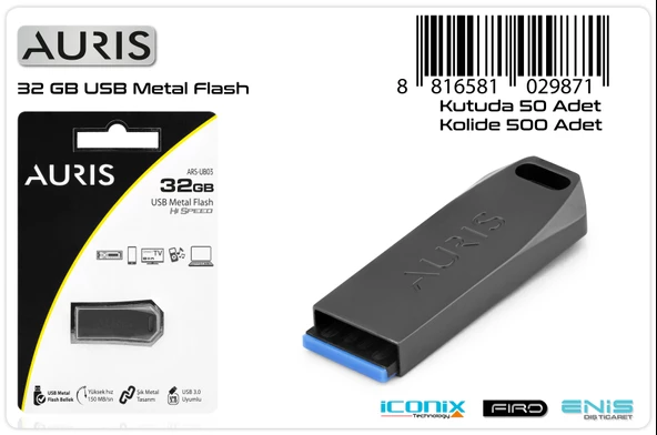 Auris Usb Metal Flash Bellek 32 Gb