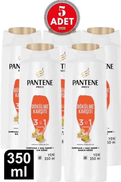 Pantene Dökülme Karşıtı 3'ü1 Arada Şampuan 350 Ml 5 Adet