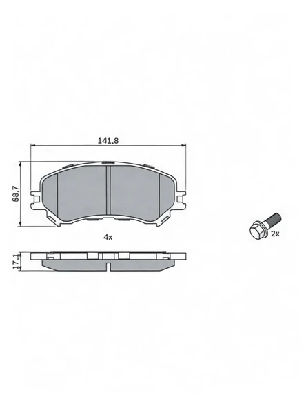 Mga Renault Talisman 2015-2022 Orta Kulak Uzun Tip Ön Fren Balatası Takım - Resim 2