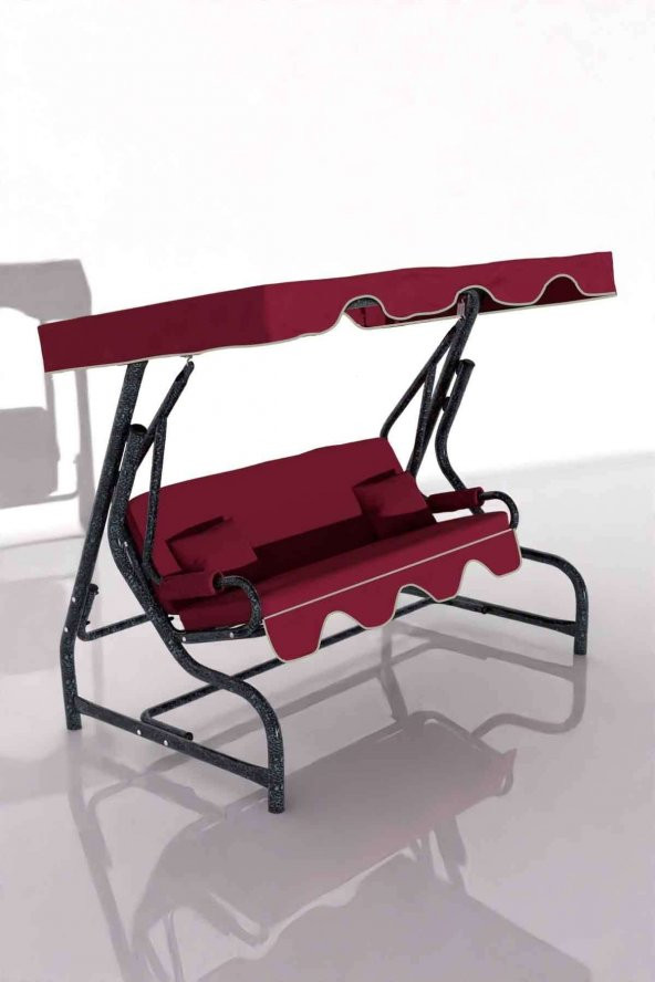 Retro 3 Kişilik Bahçe Salıncağı Balkon Teras Salıncak  Gümüş - 3