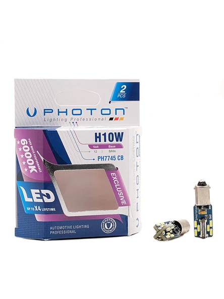 Photon BA9S 12V-24V H10W 6000 Kelvin Soğuk Beyaz Canbus Led Gösterge, Tavan Ampulü 2'li Takım