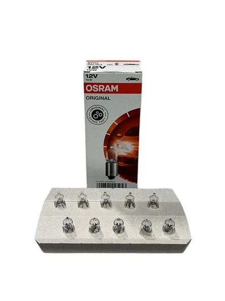 Osram BA9S 12V 10W Halojen Gösterge, Tavan Ampulü 10 Adet