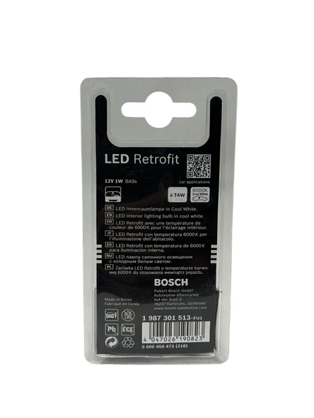 Bosch BA9S 12V 1W T4W 6000 Kelvin Soğuk Beyaz Led Redrofit Gösterge, Tavan Ampulü 2'li Takım - 5