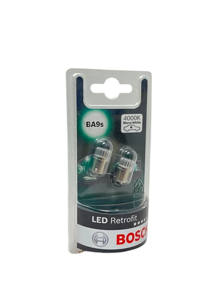 Bosch BA9S 12V 1W T4W 4000 Kelvin Sıcak Beyaz Led Redrofit Gösterge, Tavan Ampulü 2'li Takım - 4