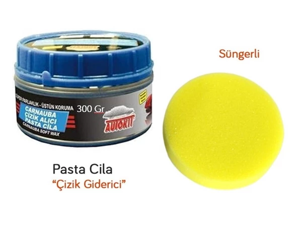 Oto Kaporta Boya Tampon Çizik Giderici Parlatıcı Pasta Cila (Süngerli) 300gr
