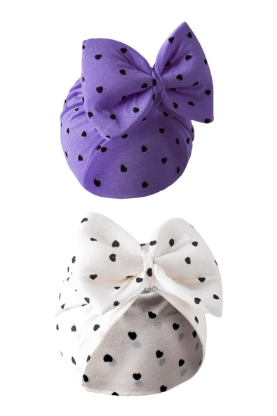 Kurdelalı Desenli 2 Li Bebek Bone