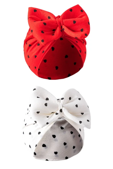 Kurdelalı Desenli 2 Li Bebek Bone ürün görseli