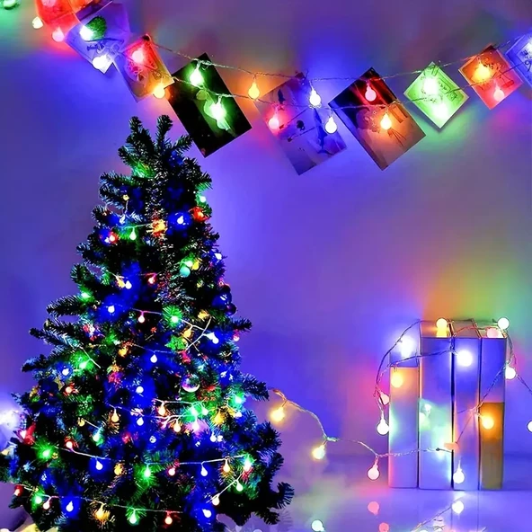 5 Metre Top Led 20 Ledli Birbirine Eklenebilir Dekoratif Yılbaşı Aydınlatması Rgb Renk - 2