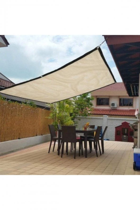 Gölgelik File 1x8 m 95 lik Krem Gölgelik Örtü Delikli Gölgelik Kumaş Çit örtüsü Çit Filesi - Resim 4