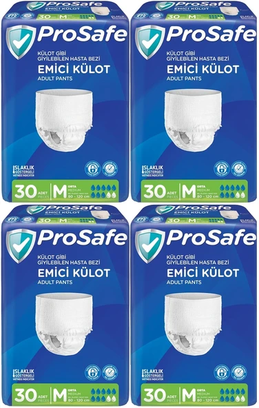 Prosafe Emici Külot Hasta Bezi Orta-Medium 120 Adet (4PK*30)