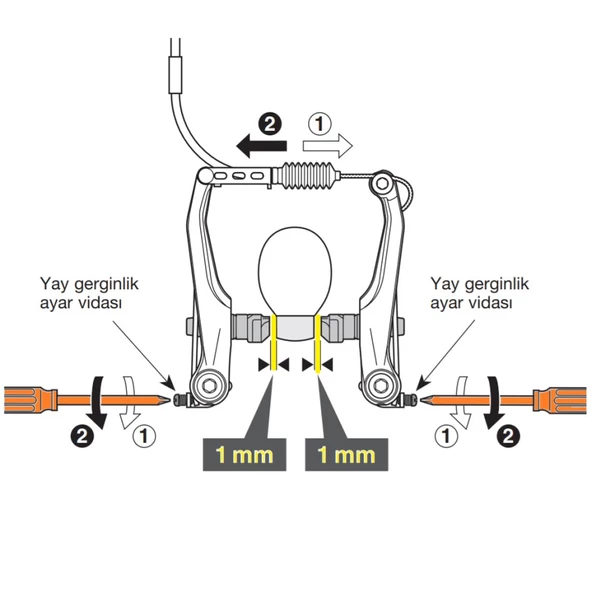 Algaride  Bisiklet Siyah Fren Ayağı  V-Fren  Ön Arka  Takım Bisiklet fren sistemleri - 2