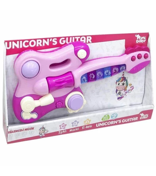 Nini Baby Unicorn Işıklı Sesli Müzikli Gitar - Mavi Su Dünyası ürün görseli