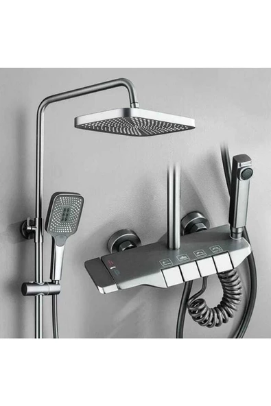 KALİTE Piyano Duş Seti Banyo Dekor Banyo Duş Seti Antrasit Duş Seti ürün görseli