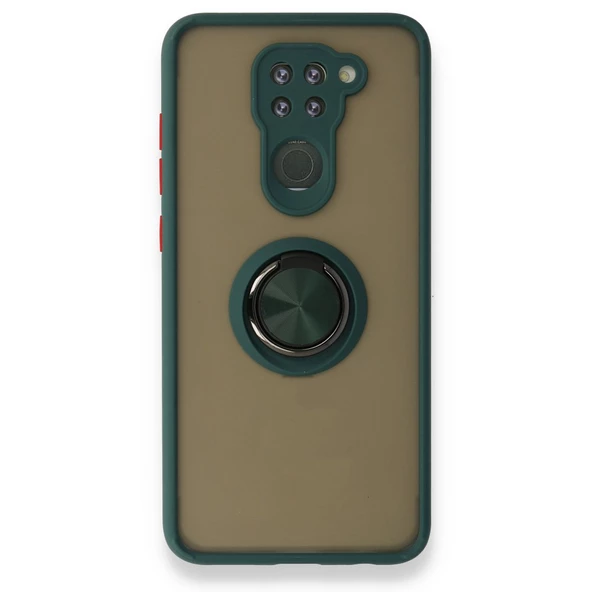 Xiaomi Redmi Note 9 Kılıf Montrea Ring Yüzük Stantlı Kapak - 6