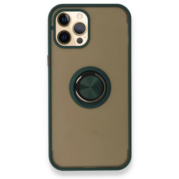 iPhone 12 / 12 Pro Kılıf Montrea Ring Yüzük Stantlı Kapak - Resim 2