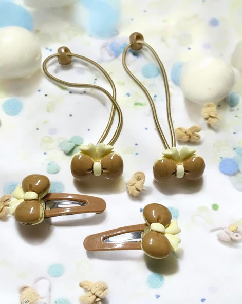 Kurdeleli Kız Bebek Toka Set 4lü - 3