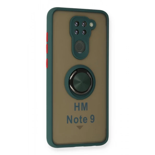 Xiaomi Redmi Note 9 Kılıf Montrea Ring Yüzük Stantlı Kapak - 10