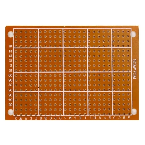 5X7CM Pertinaks Pcb Proto 10X24 432 Adet Bakır Delik Prototip Deney Kartı 2.54MM Pertenaks ürün görseli