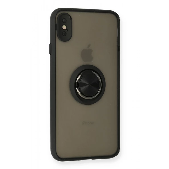 iPhone X / XS Kılıf Montrea Ring Yüzük Stantlı Kapak - 3