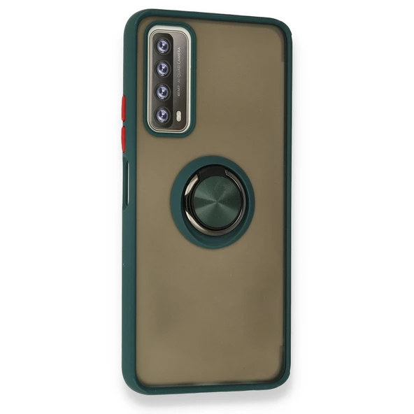 Huawei P Smart 2021 Kılıf Montrea Ring Yüzük Stantlı Kapak - 11