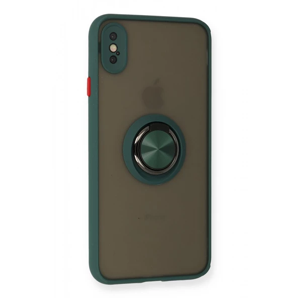 iPhone X / XS Kılıf Montrea Ring Yüzük Stantlı Kapak - 6