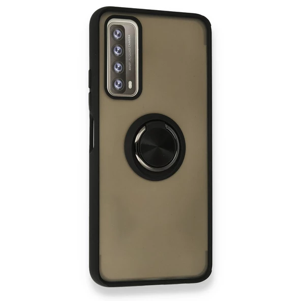 Huawei P Smart 2021 Kılıf Montrea Ring Yüzük Stantlı Kapak - 9