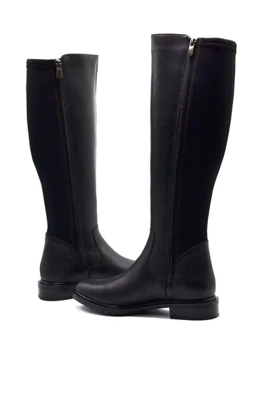 VENÜS 20711K DÜZ TOPUK STREÇ DETAYLI GÜNLÜK DERİ KADIN ÇİZME - Resim 5