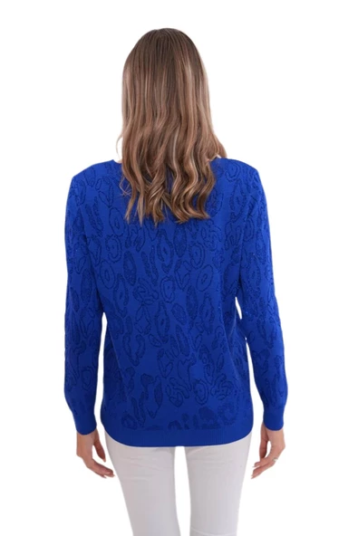 Kadın V Yaka Simli Kazak 12777 BGL-ST04101 - Resim 10