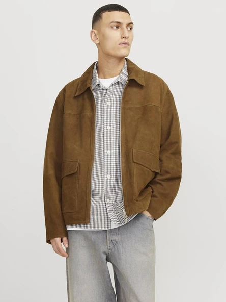 Jack Jones Suede Hakiki suet Erkek Ceket 12278575 - Resim 3