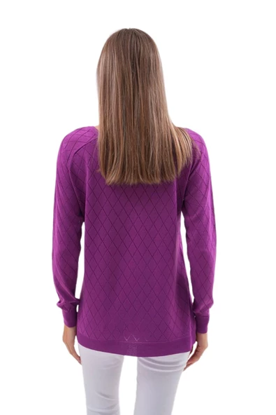 Kadın Baklava Dilimi Desenli Kazak 12781 BGL-ST04110 - Resim 12