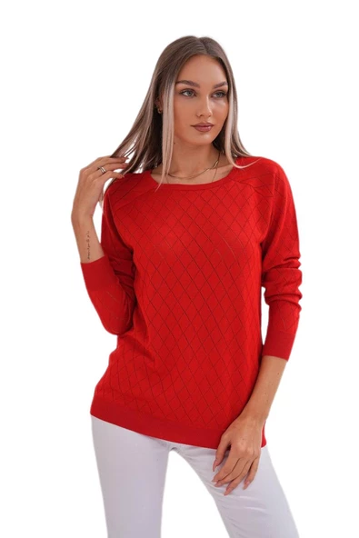 Kadın Baklava Dilimi Desenli Kazak 12781 BGL-ST04110 ürün görseli