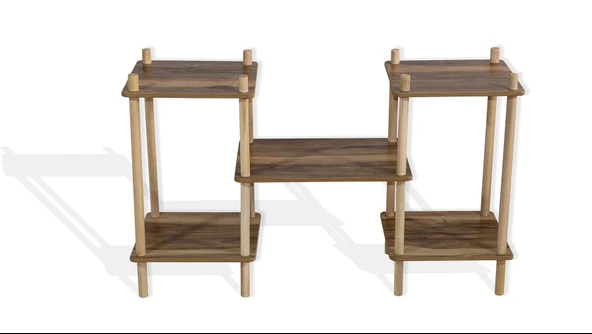 Asudehome Saksı Standı Bahçe 5 Raflı Saksılık Çiçek Rafı Ahşap Saksılık Çiçeklik No3 - 6